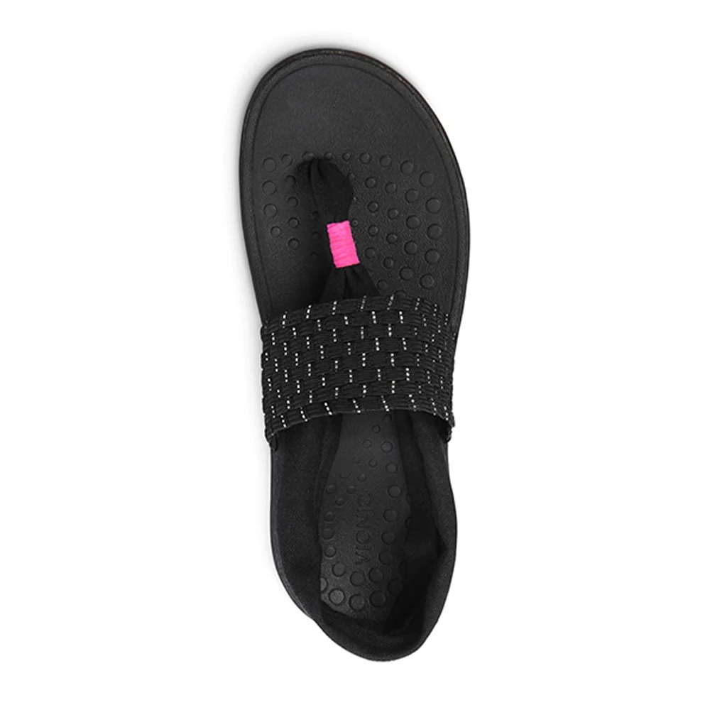 Vionic Serene Tia Pink Black Yoga Sling Back Sandals - Picture 4 of 16